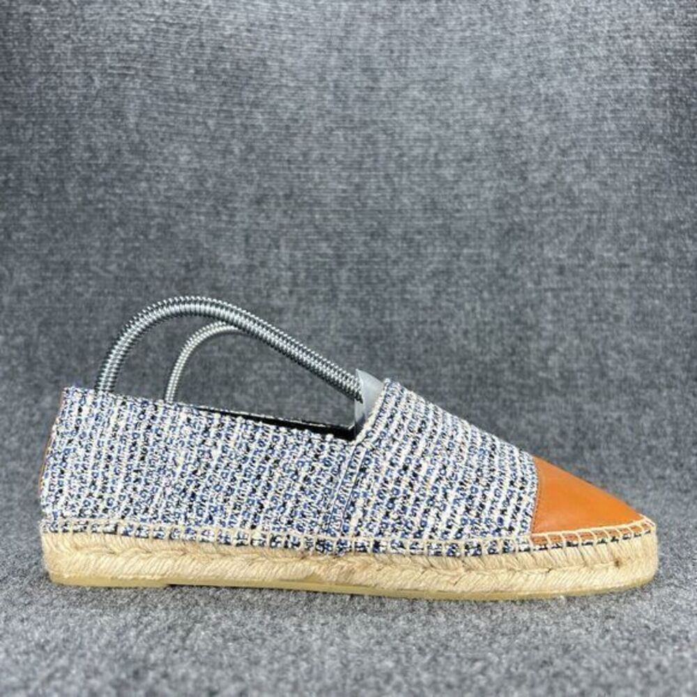 J Mclaughlin Espadrille Slip On Shoes Womens 9 Alexa Denim Natural Cap Toe Flats